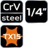 Torx bit TX15 na nasadnom ključu 1/4", kratki, 37 mm